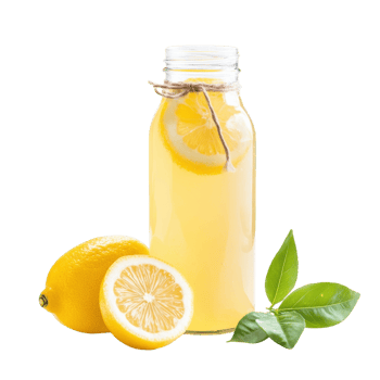Refreshing Homemade Lemonade in Glass Jar on transparent background. png