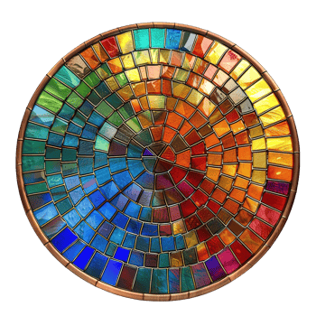 Artistic Colorful Mosaic Stained Glass Table Top Design png
