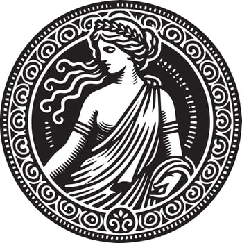 graceful depiction of Goddess Proserpina, the Roman equivalent of Persephone, showcasing her connection to the underworld and spring, with symbols of rebirth and transition in Roman mythology vector
