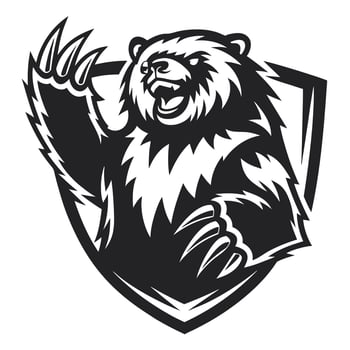 bear logo, illustration of a bear with claws raised up in the air vector