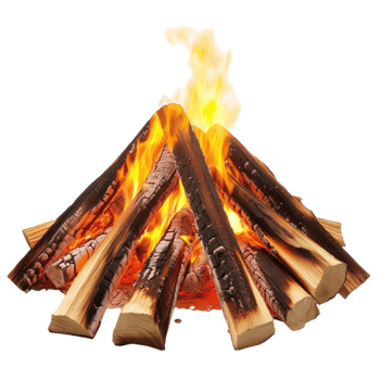 Burning Fire Isolated on White on transparent background. png