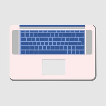 Laptop icon illustration in flat style. Keyboard illustration. Basic elements of computer text input devices, smartphones and digital technology. Qwerty keyboard layout. vector