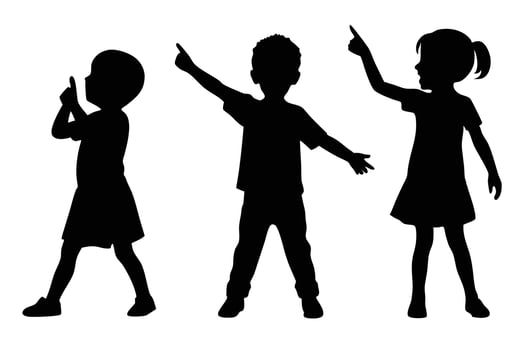 Joyful Children Silhouettes for Celebrating Childhood vector