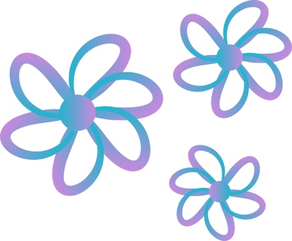 Blooming flower line art blue purple png