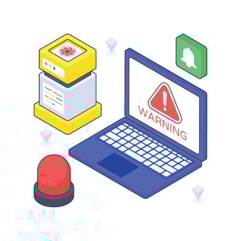 Warning isometric Colored illustration vector