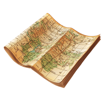Old Map on Transparent Background png