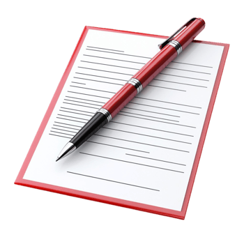 Pen on Paper with Blank Sheet of Paper png