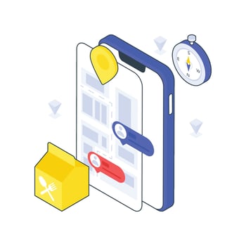 Online Order Tracking isometric Colored illustration vector