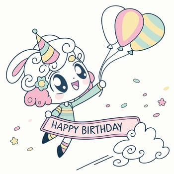 happy birthday , illustration vector