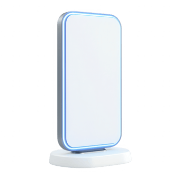 A sleek digital display with a modern design and LED accents for advertising. png