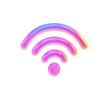Colorful Wi-Fi symbol icon representing wireless connectivity and modern communication. png