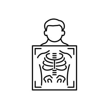 x-ray,medical diagnostics man line icon, sign, illustration on background vector