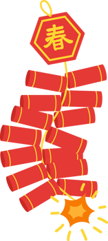 Cute firecrackers illustration for lunar new year png