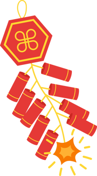 Cute firecrackers illustration for lunar new year celebration. png