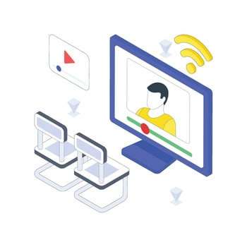 Webinar isometric Colored illustration vector