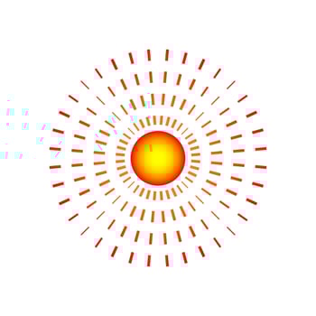 Red circle for pain target. Sore body part mark symbolizing ache. Abstract icon for hurt area. Localization sign used in pain relief advertisements vector