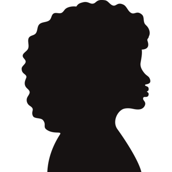 Silhouette African American curly women png