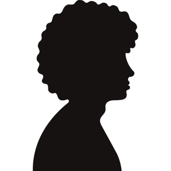 Silhouette african american curly man png
