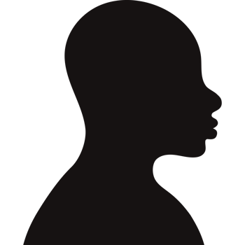 Silhouette profile portrait bald man png