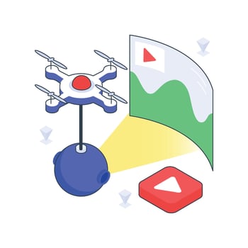 Drone isometric Colored illustration vector