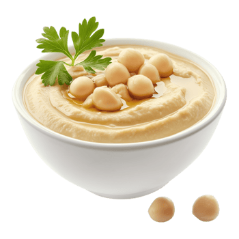 Hummus with chickpeas in a bowl png