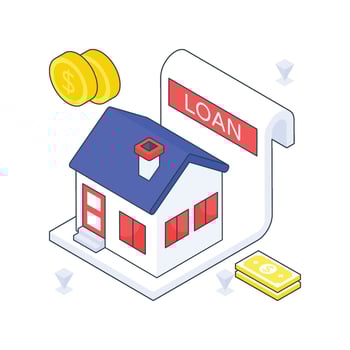 Home Loan isometric Colored illustration vector