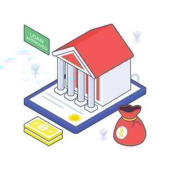 Bank Loan isometric Colored illustration vector