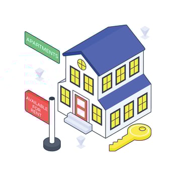 Rental Apartments isometric Colored illustration vector