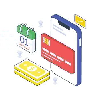 Pay Day isometric Colored illustration vector