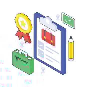 Work Experience isometric Colored illustration vector