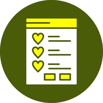 Wishlist Solid Style Two Color Sample Icon vector