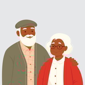 cute grandparents isolated flat illustration vector