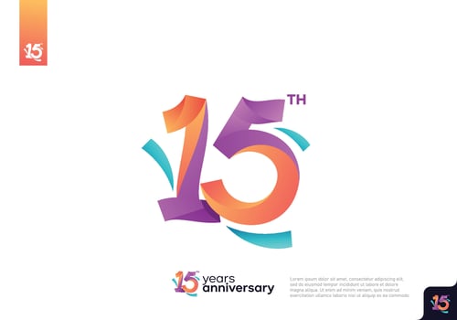 Number 15 logo icon design, 15th birthday logo number, anniversary 15 vector