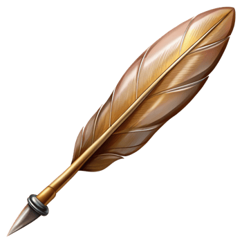 Quill Pen Elegant Brown Feather Writing Instrument png