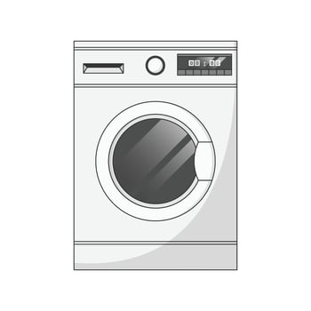Washing Machine Icon Illustration with Outline for Design Element, Clip Art, Web, Landing page, Sticker, Banner. Flat Cartoon Style vector
