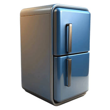 Modern Blue Refrigerator Icon - 3D Render png