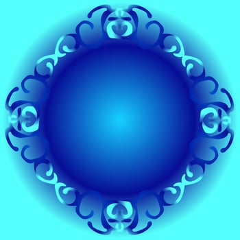 Beautiful frame in the form of an original ornament on a blue background vector