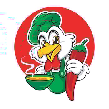 Hot Spicy Chicken Soup vector