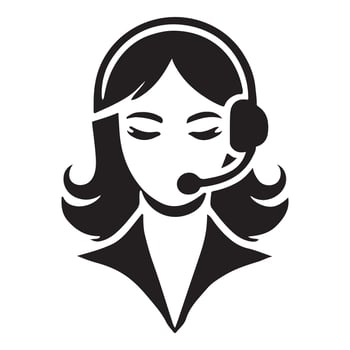 Customer Support Representative Silhouette Icon for Help Desk vector