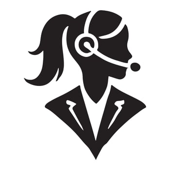 Customer Service Agent Silhouette Illustration vector