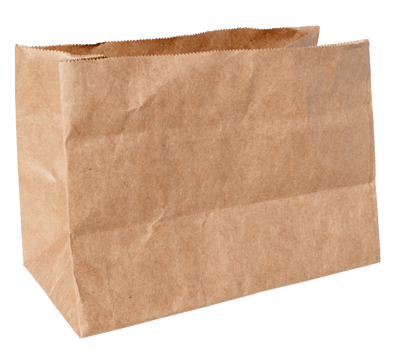 Blank Small paper bag for food isolated on transparent background. Template mockup png
