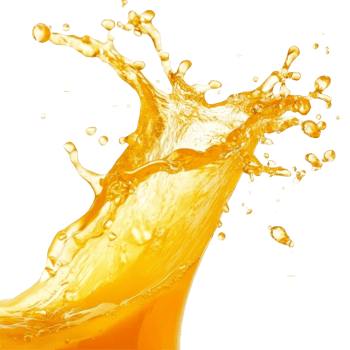 Vibrant orange juice splash creating dynamic wave on a transparent background, orange juice splash wave flow isolated on transparent background png