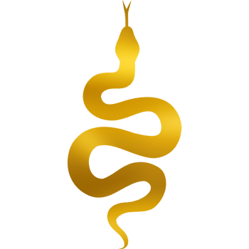 Gold snake silhouette. Golden Year of the Snake png