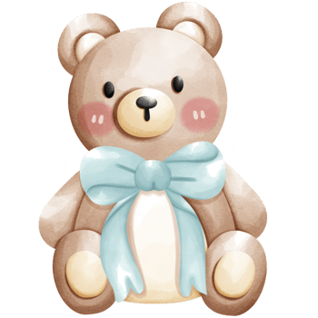 teddy bear illustration with a bow png