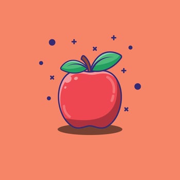 Apple Fruit Illustration. Suitable for plantation business. Isolated Apple Fruit Icon Concept. vector