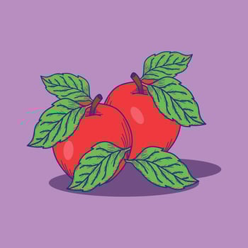 Apple Fruit Icon Illustration. Isolated Apple Fruit Icon Concept. illustration. vector