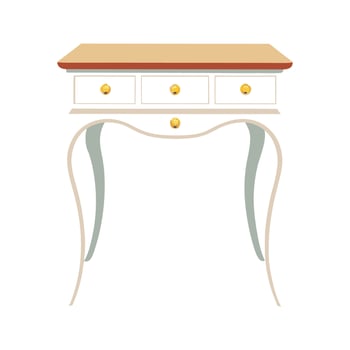 Stylish writing desk featuring curved legs vector