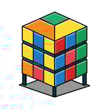 Chic dresser designed like a colorful stack vector
