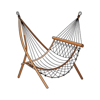 Creative hammock chair featuring macrame design vector