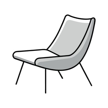 Chic minimalist frame lounge chair vector